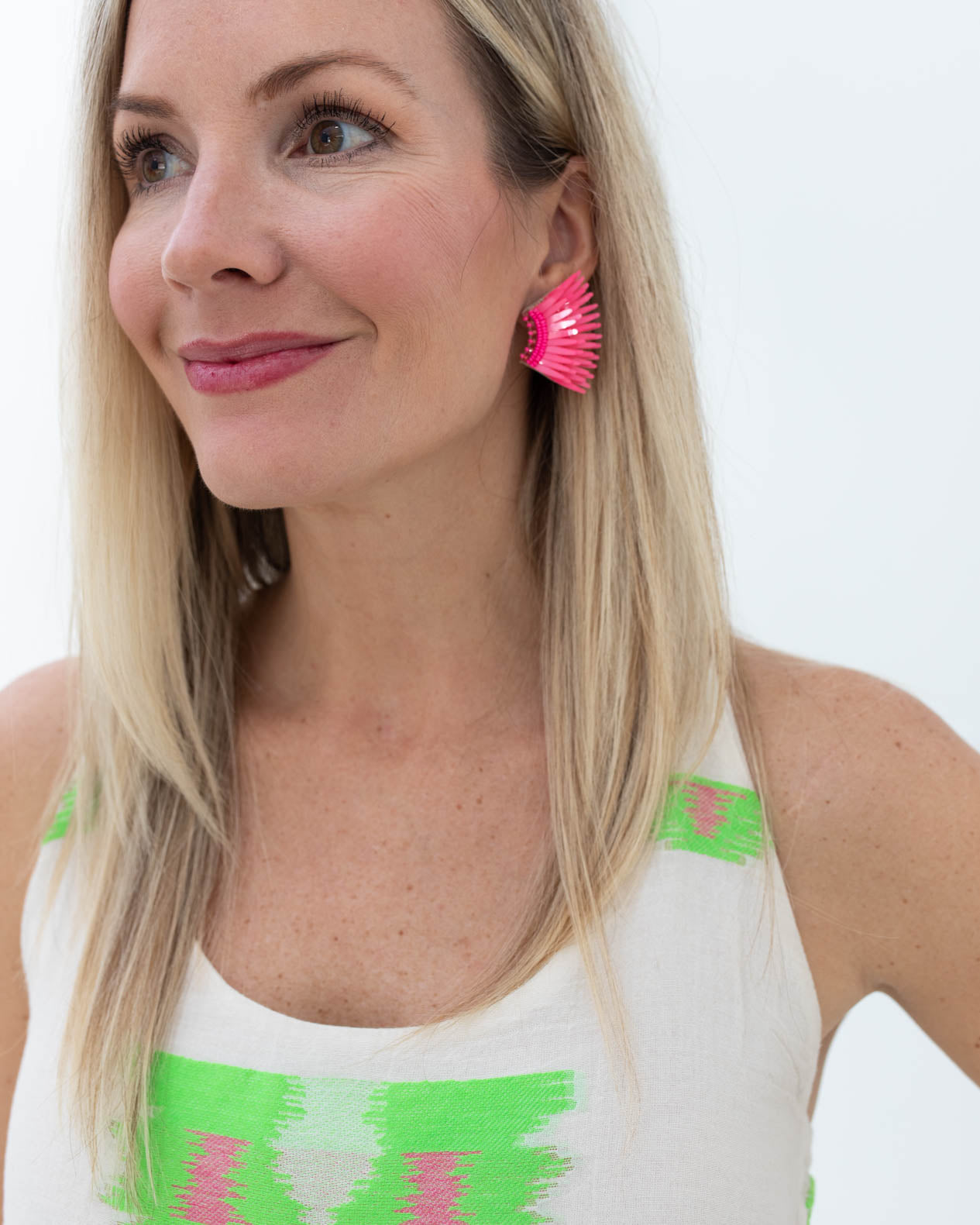 Mini Madeline Earrings in Malibu Pink by Mignonne Gavigan
