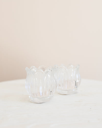 Clear Tulip Glass Votive 3" - Set of 2