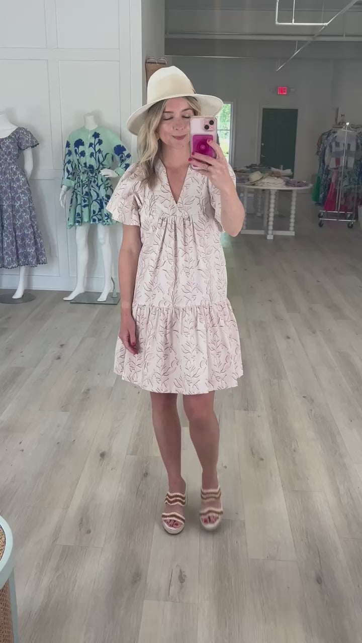 Ophelia Dress in Pink Green Floral