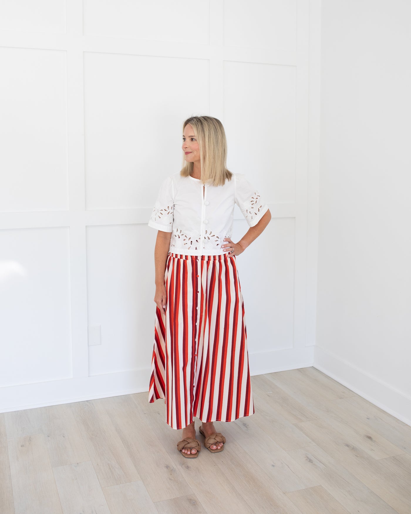 Georgia Skirt in Cabana Stripes