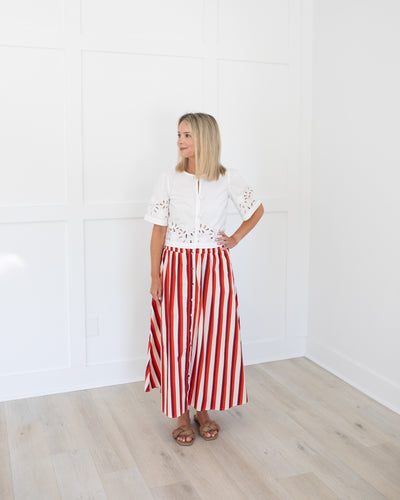 Georgia Skirt in Cabana Stripes