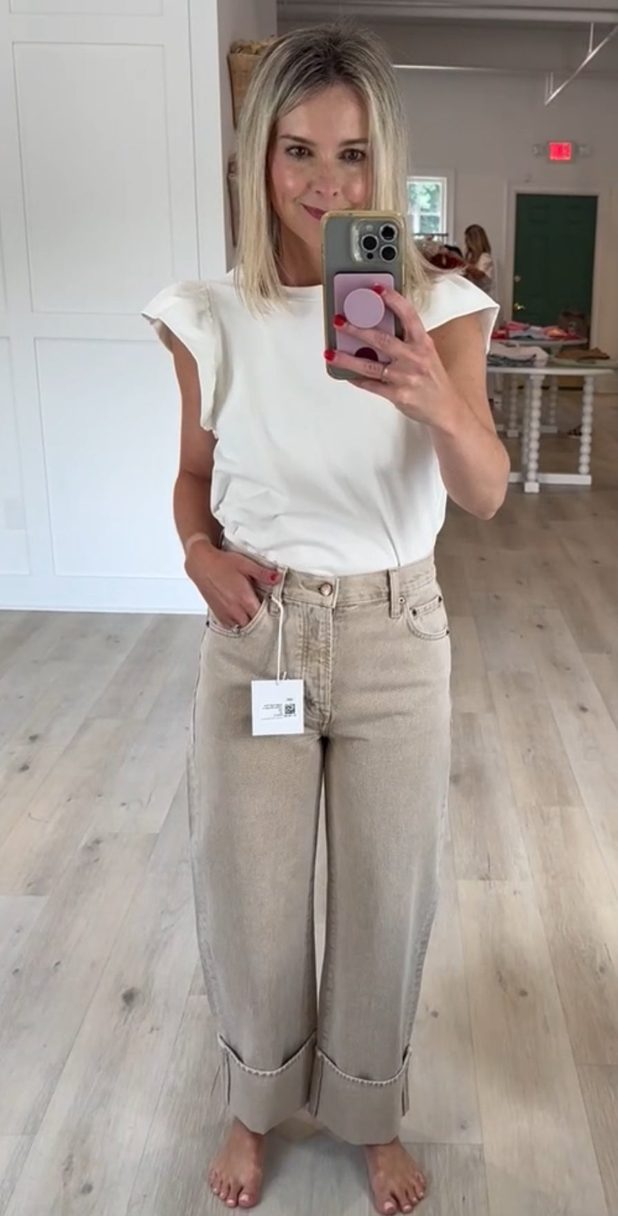 White Ruffle Cap Sleeve Top