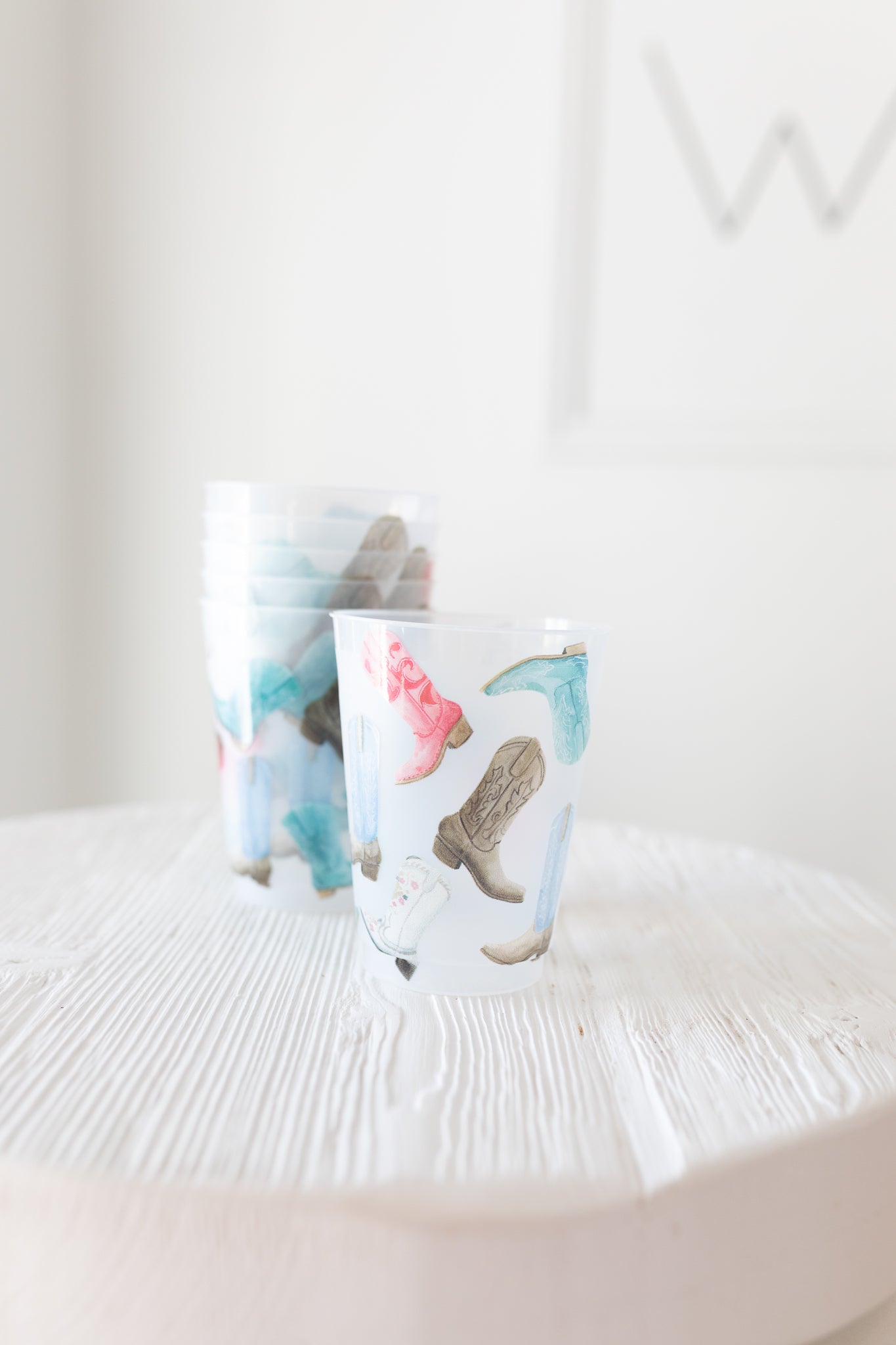 Cowboy Boots Frosted Cups