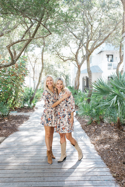 Caroline Dress in Fall Floral Print