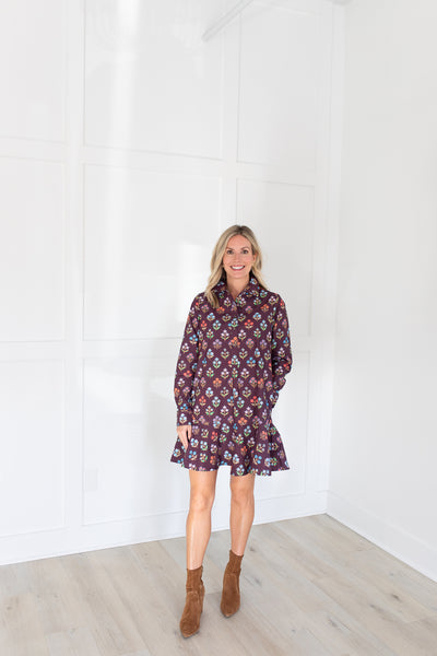 Polly Dress in Holiday Flowers