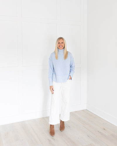 Powder Blue Mock Neck Sweater