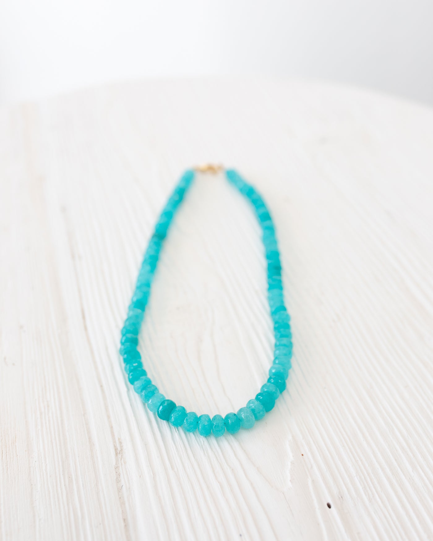 Light Aqua Glass Beaded Necklace