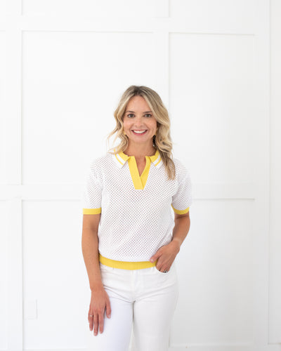 White and Yellow Tennis Shirt