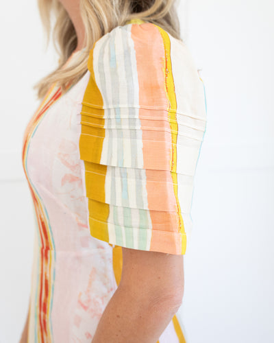Casey Dress in Abstract Stripe by Hunter Bell