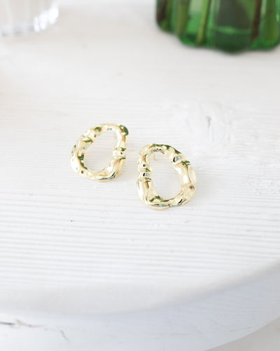 Wavy 18K Gold Studs