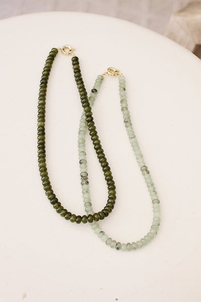 Olive Green 17" Beaded Necklace