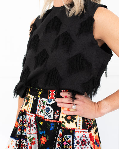 Manning Top in Black Fringe by Hunter Bell