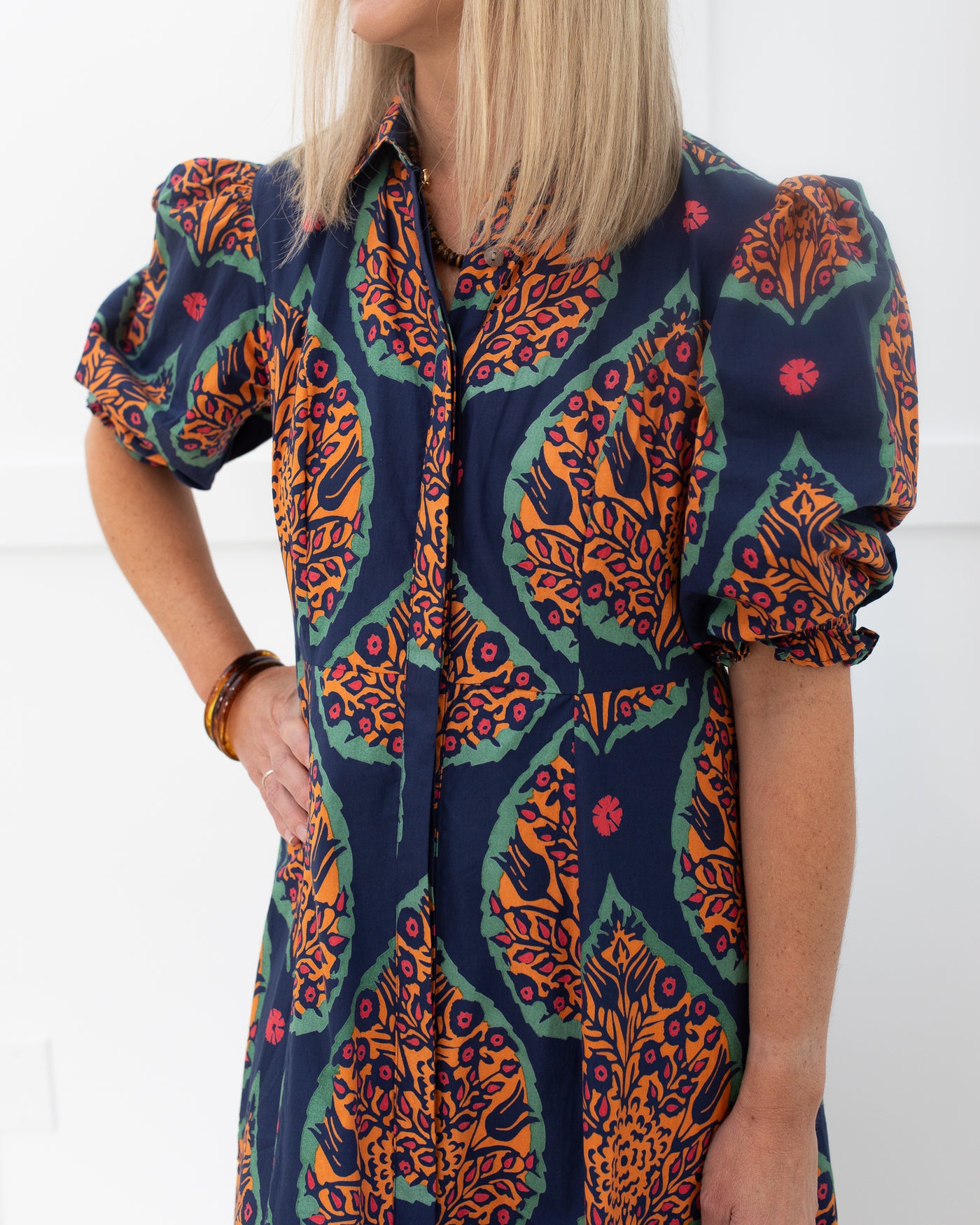 Rosie Dress in Saffron Botanicals