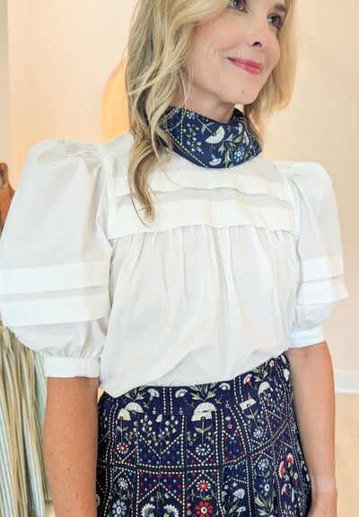 Lydia Blouse in White by Hunter Bell