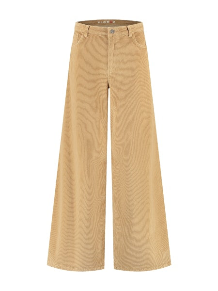 Camel Corduroy Wide Leg Pants