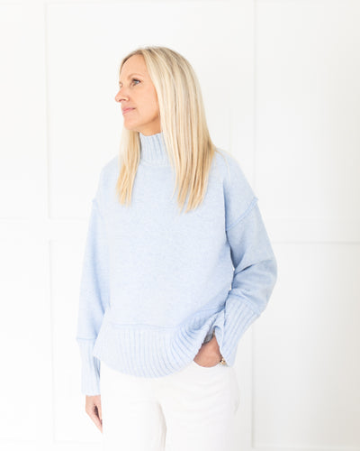Powder Blue Mock Neck Sweater
