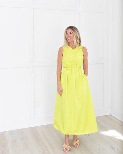 Kathleen Dress in Lime by Hunter Bell