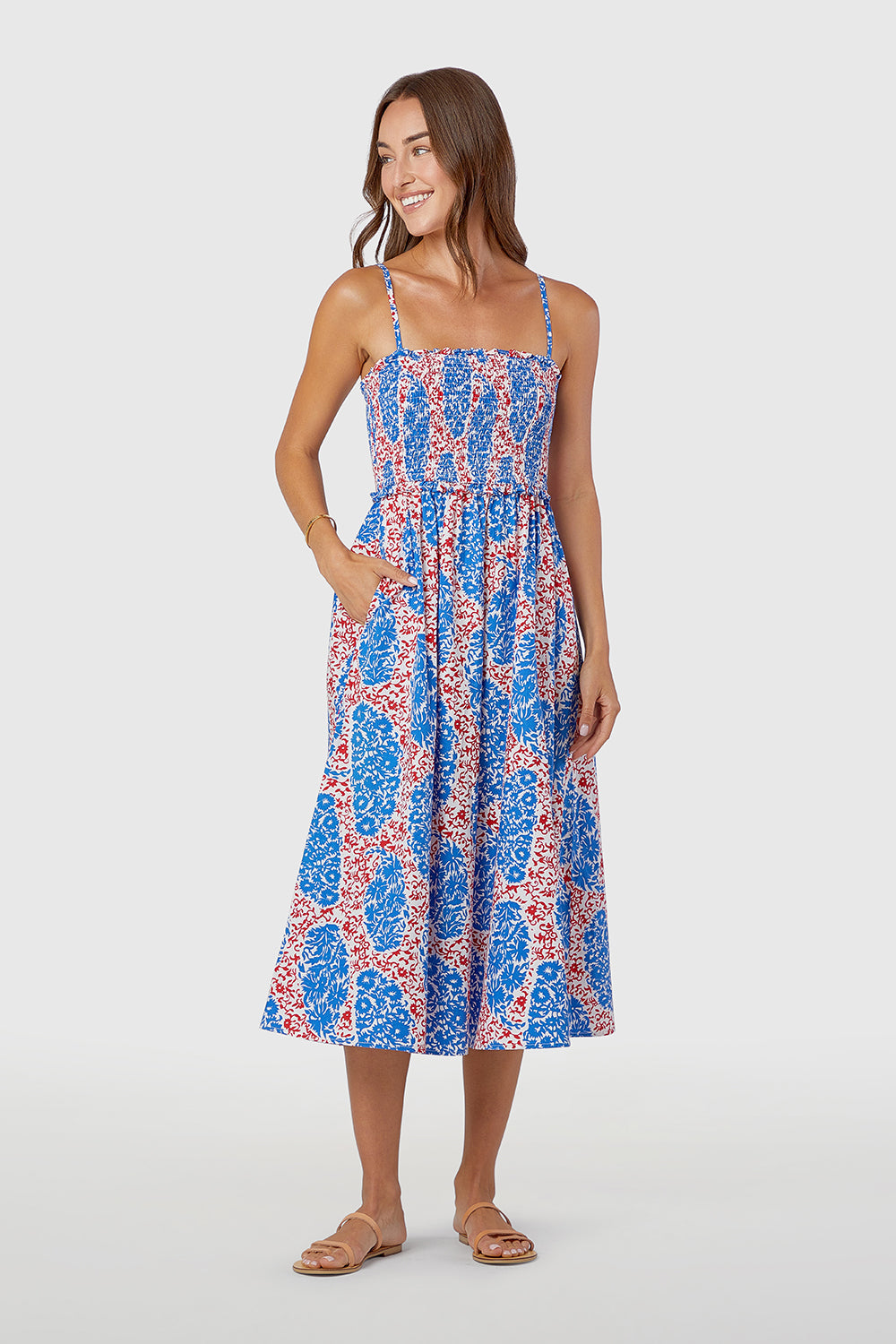 Smocked Dress in Vineyard