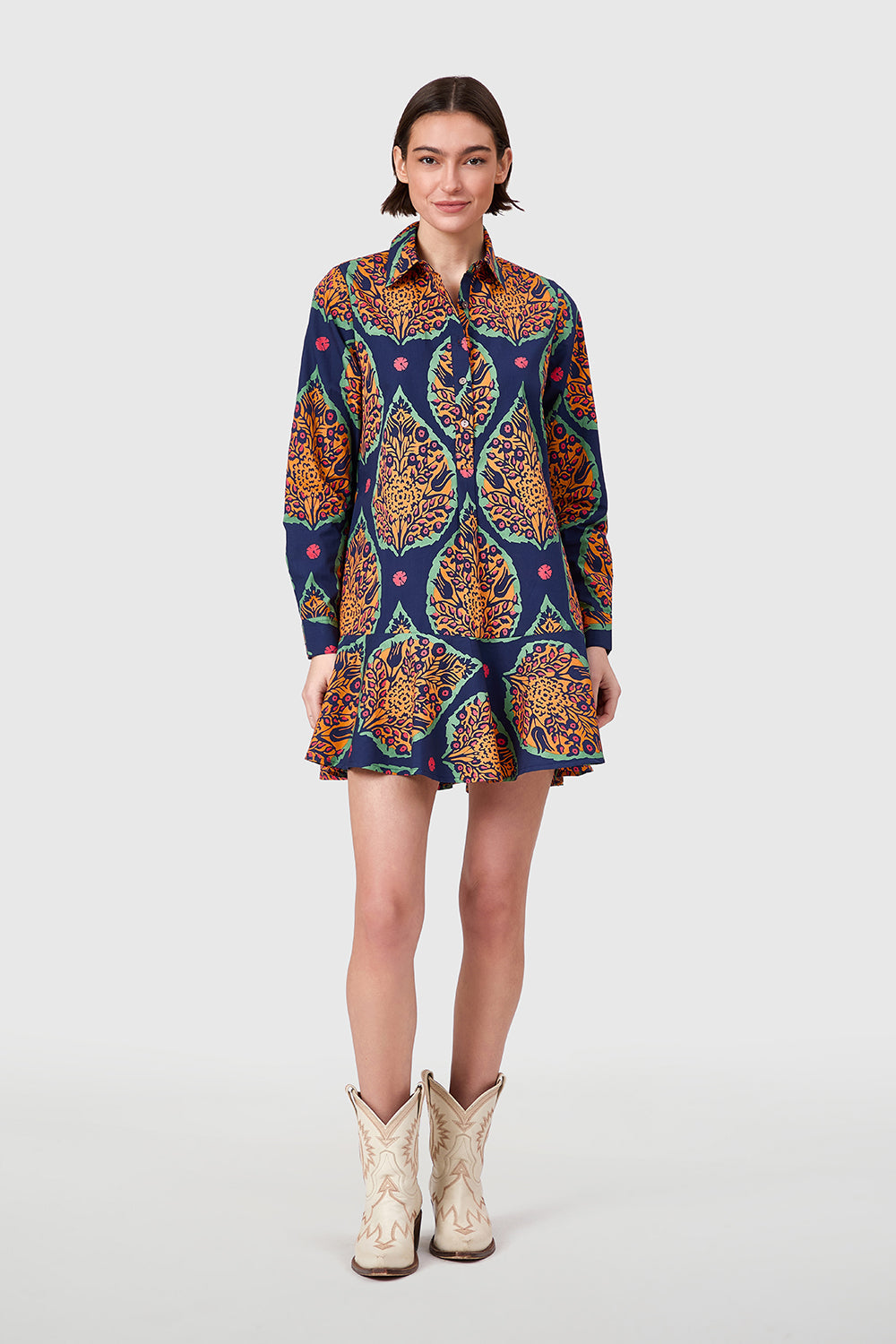 Polly Dress in Saffron Botanicals
