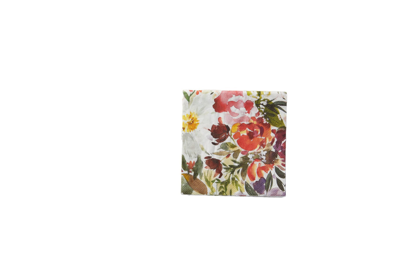 Red and Purple Floral Paper Beverage Napkins