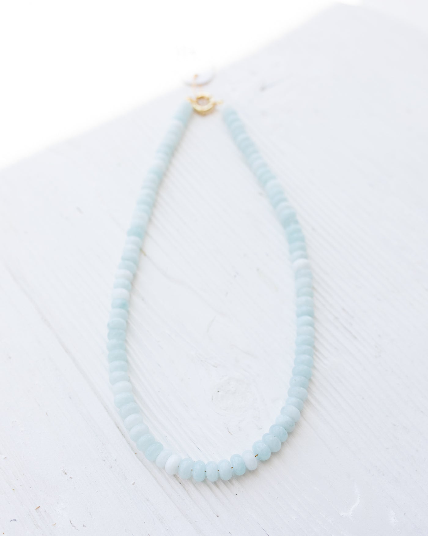 Seaglass Blue 17" Beaded Necklace