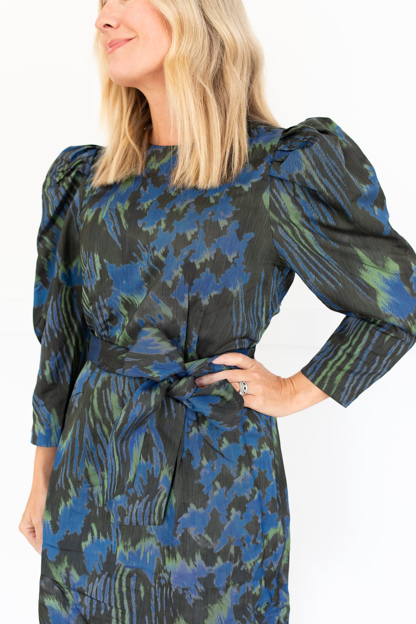Sutton Dress in Blue Black by Hunter Bell