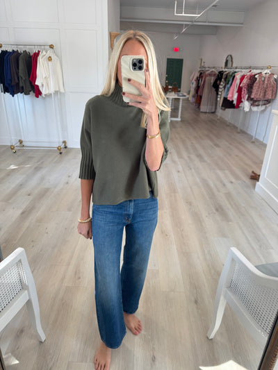 Olive Mock Neck Sweater