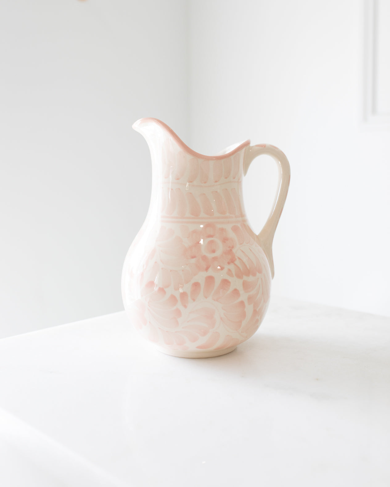 Pink Hand Painted Pitcher