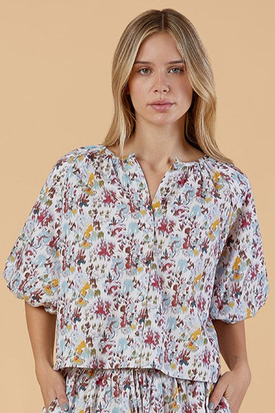 Freda Top in Aqueous Petals