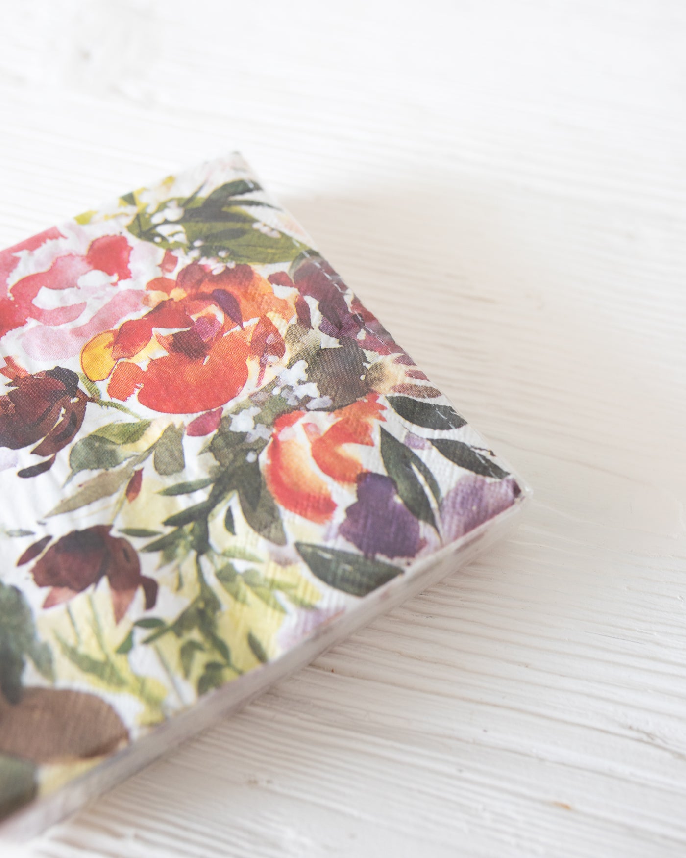 Red and Purple Floral Paper Beverage Napkins