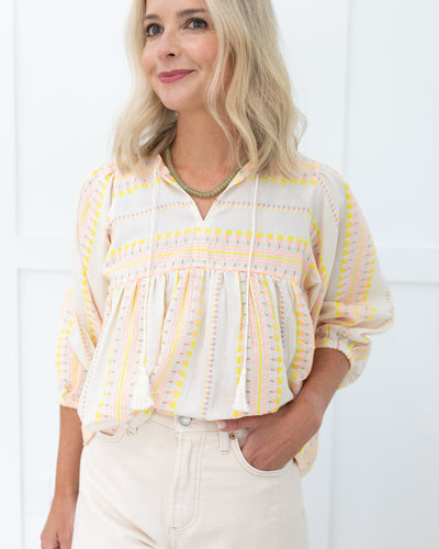 Pink and Yellow Aztec Blouse Ophelia