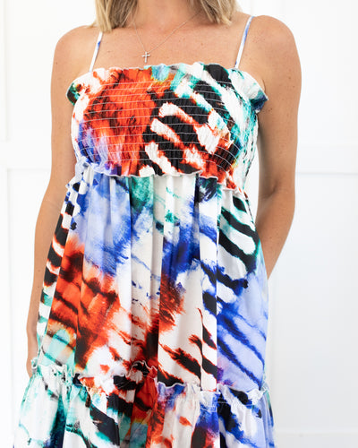 Reese Dress in Tie-Dye by HUNTER BELL