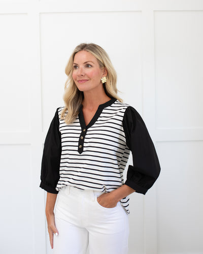 Black & White Stripe Top