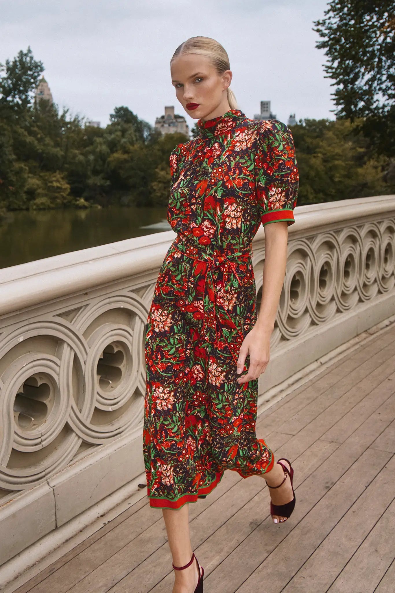 Langley Dress in Holiday Floral by Hunter Bell