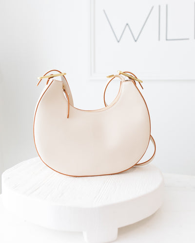 Ecru Half Moon Leather Bag