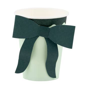 Mint and Green Bow Paper Cups