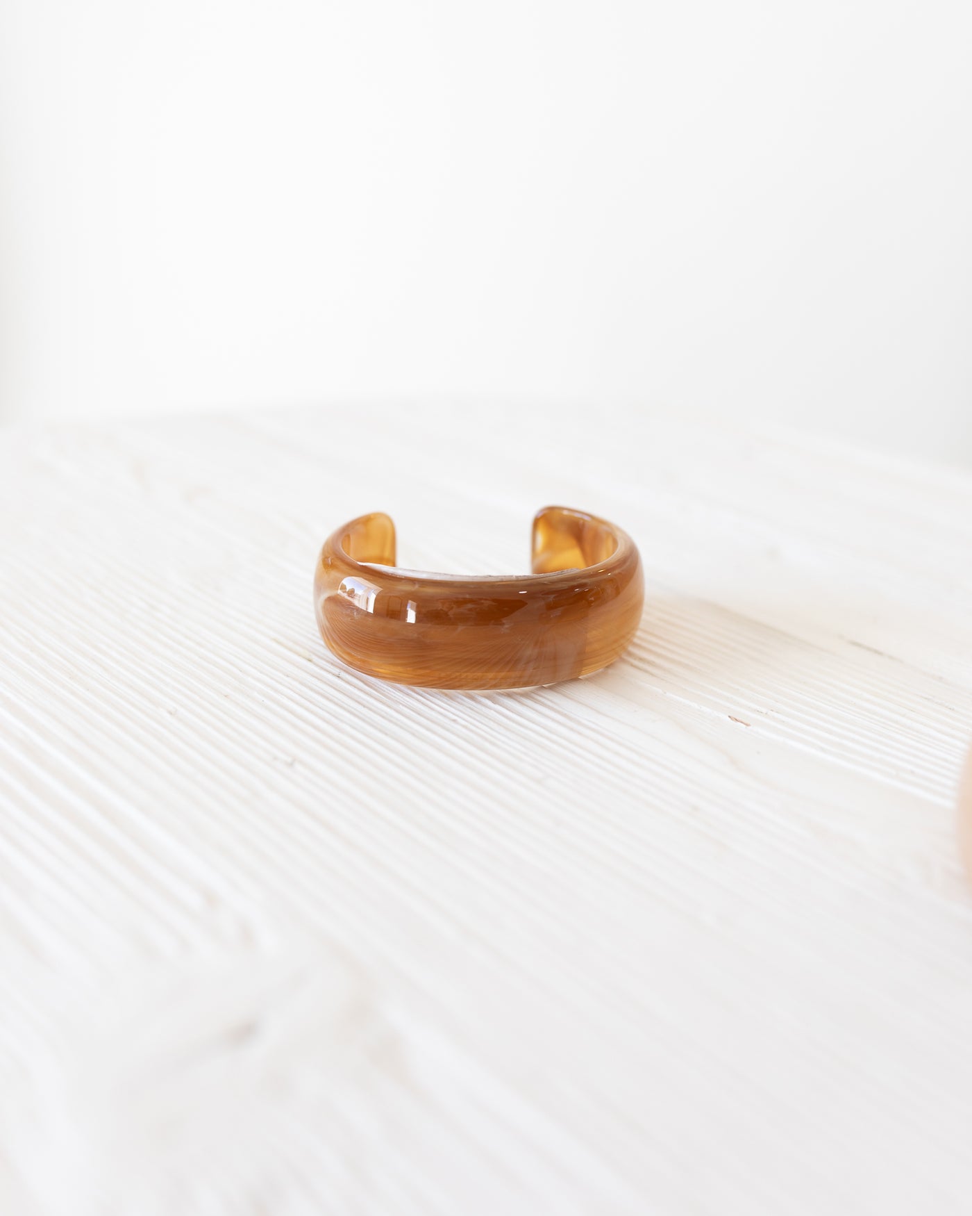 Coffee Round Cuff Acrylic Bracelet