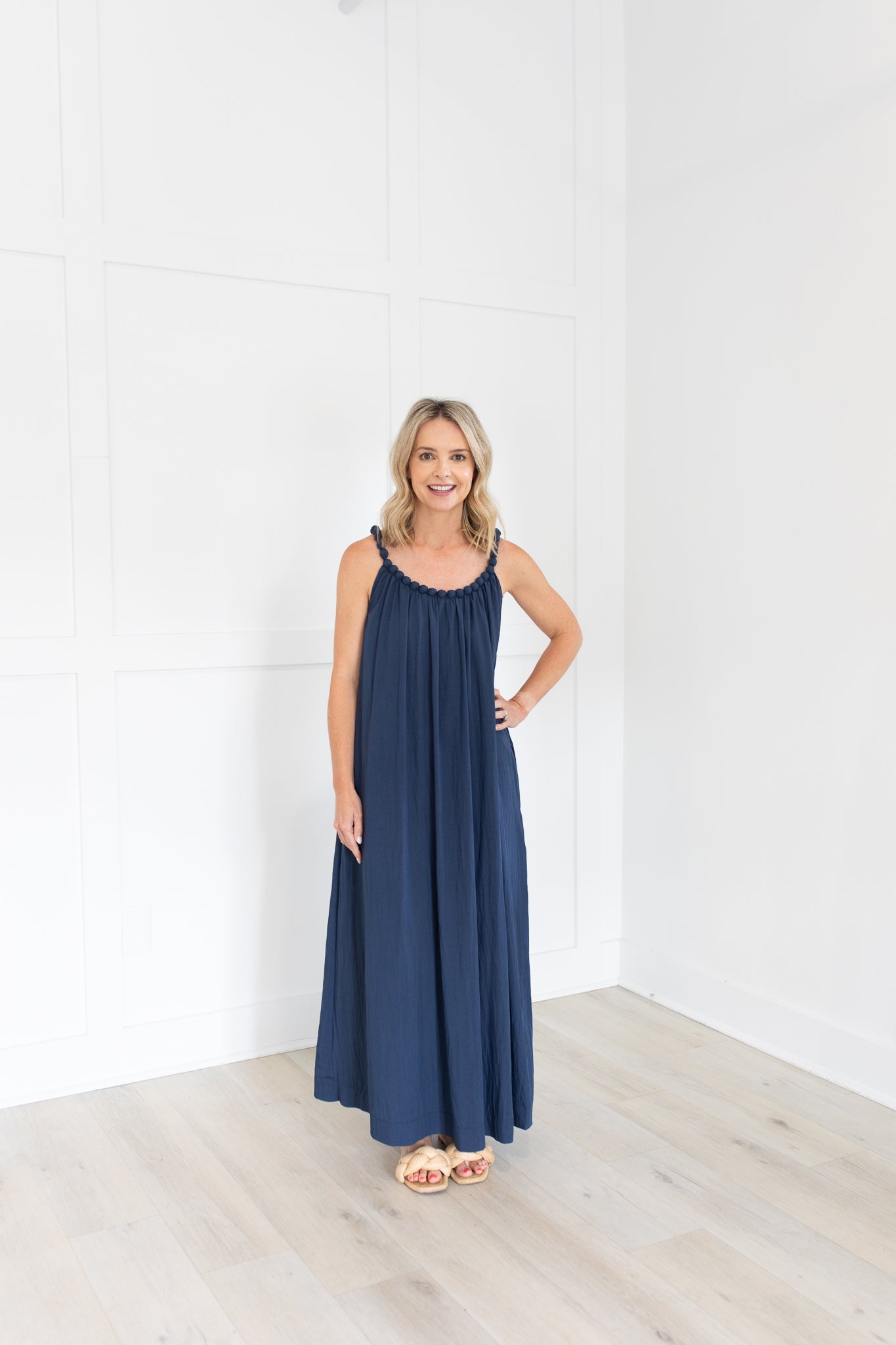 willowpark maxi dress Navy Large 12) / XL (14 Color:Blue Multi Seersucker Stripe Grant Dress Socks | SMOKEY-BLUE