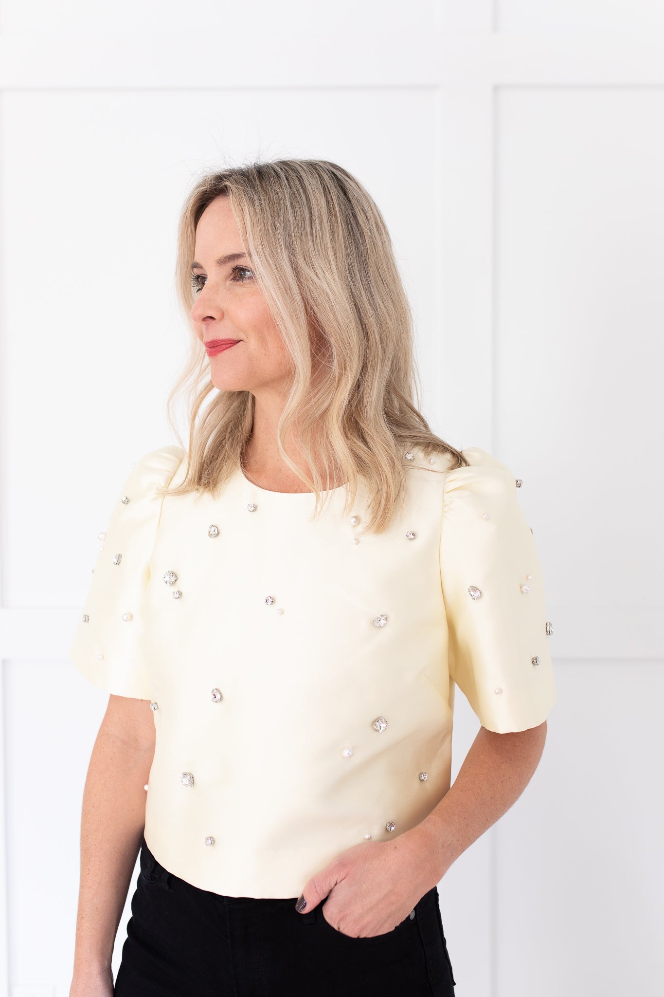 Olivia Top in Ivory by Hunter Bell