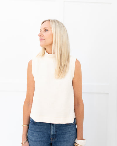 Winter White Sleeveless Knit Top