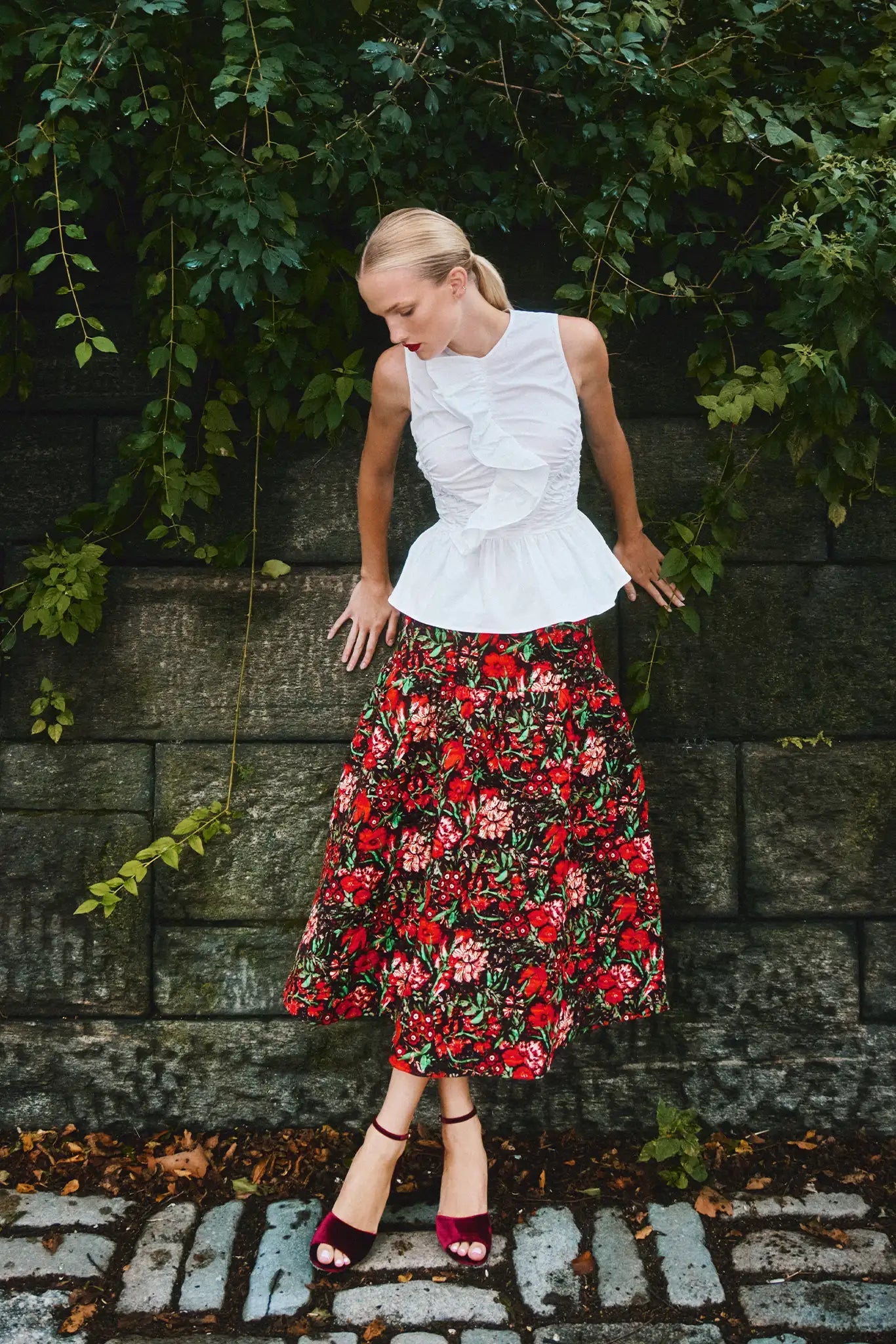 Remy Skirt in Holiday Floral by Hunter Bell