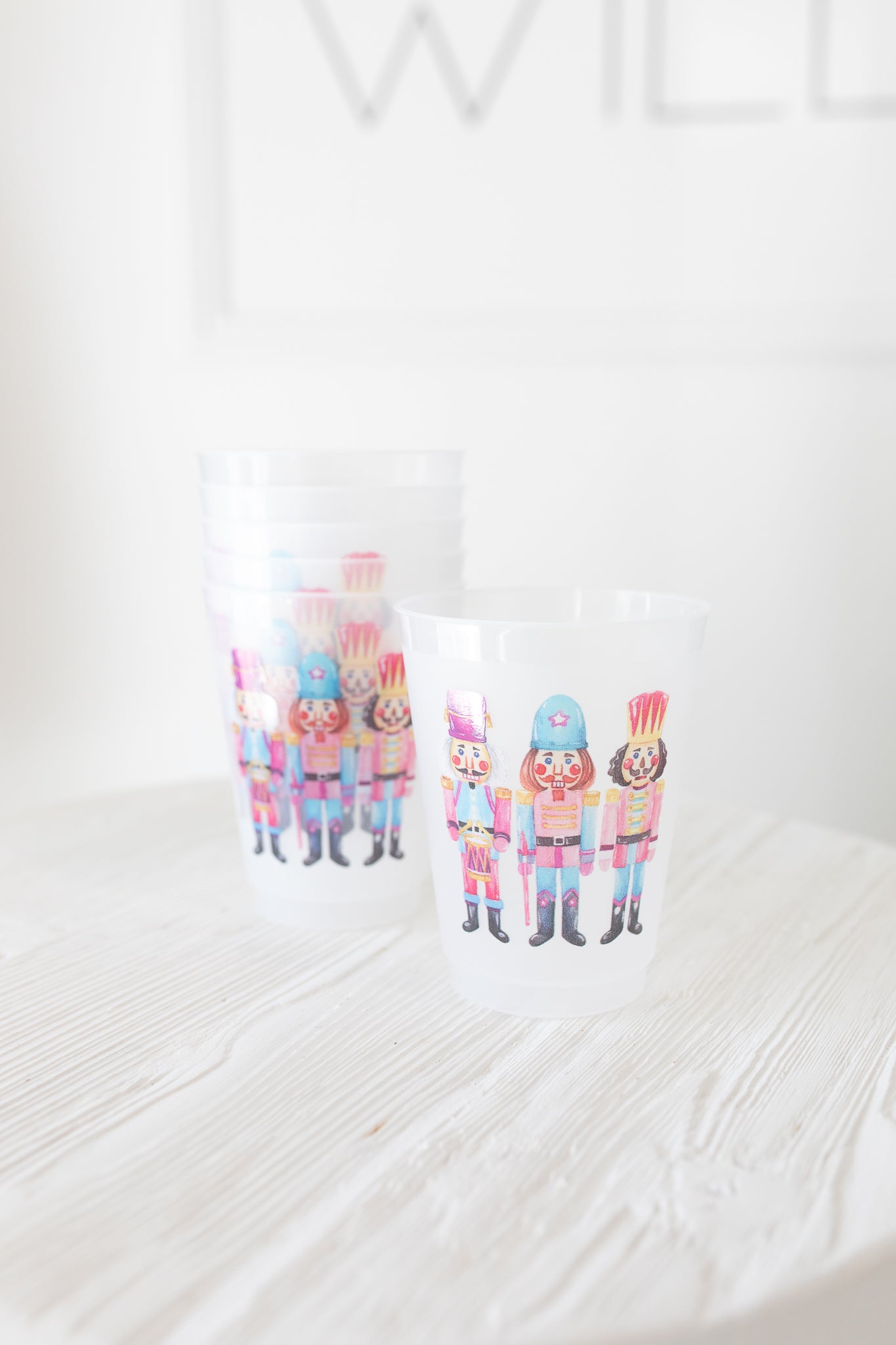 Pink Nutcracker Frosted Cups
