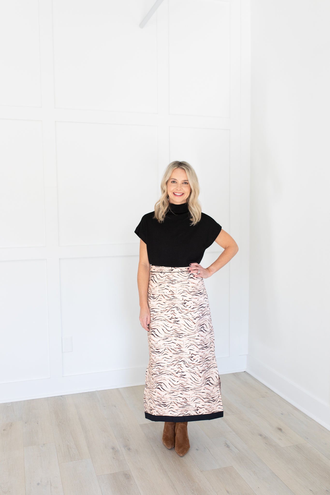 Hila Quilted Maxi Skirt in Animal