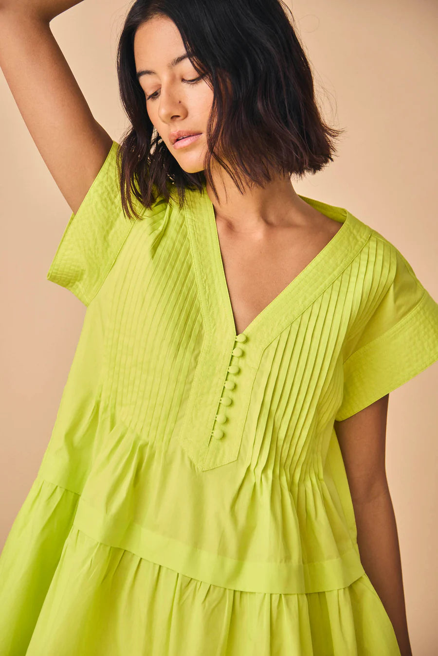 Parker Dress in Lime by Hunter Bell