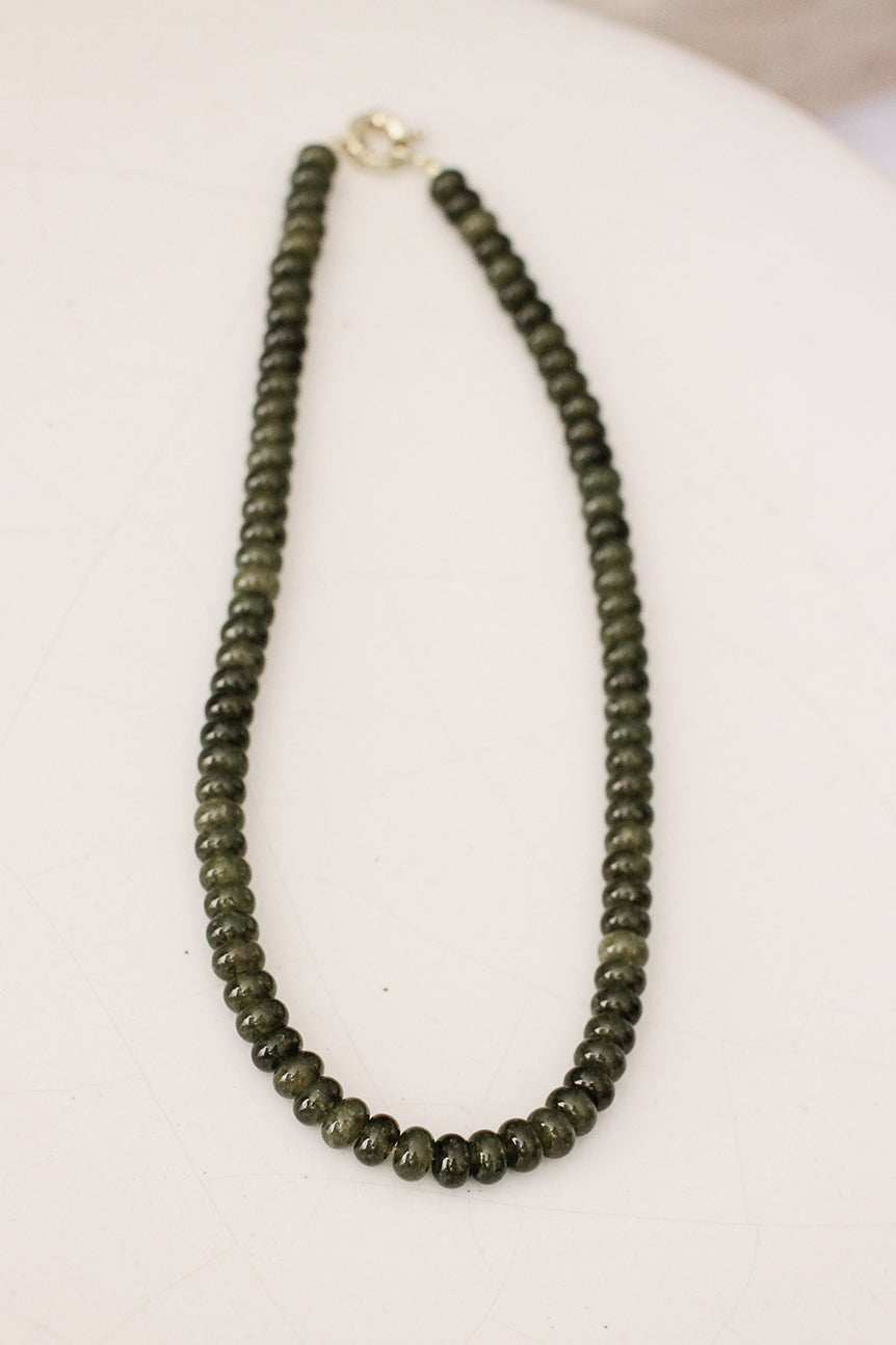Olive Green 17" Beaded Necklace