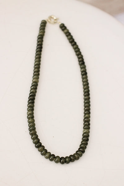 Olive Green 17" Beaded Necklace