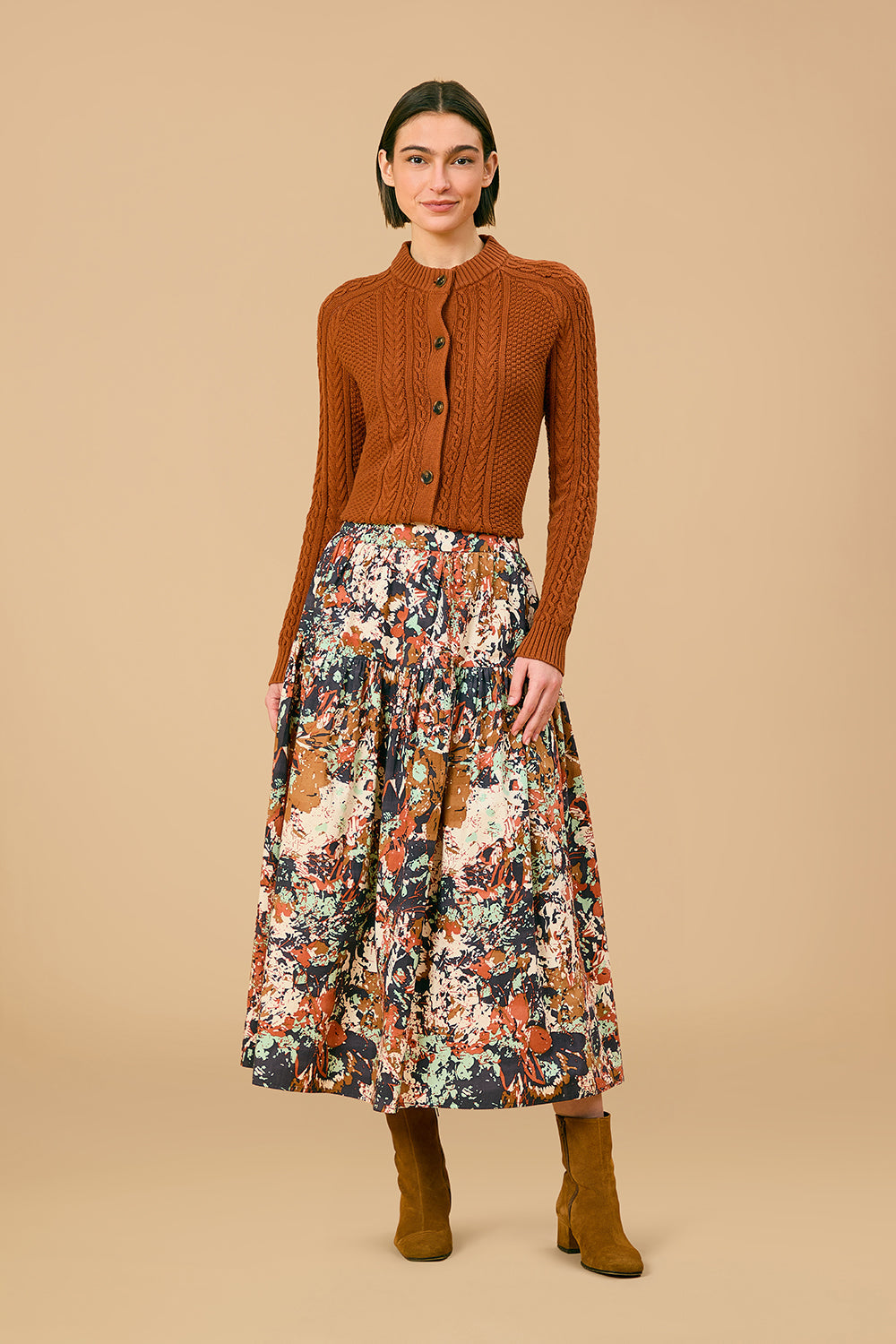 Quinn Skirt in Black Bramble