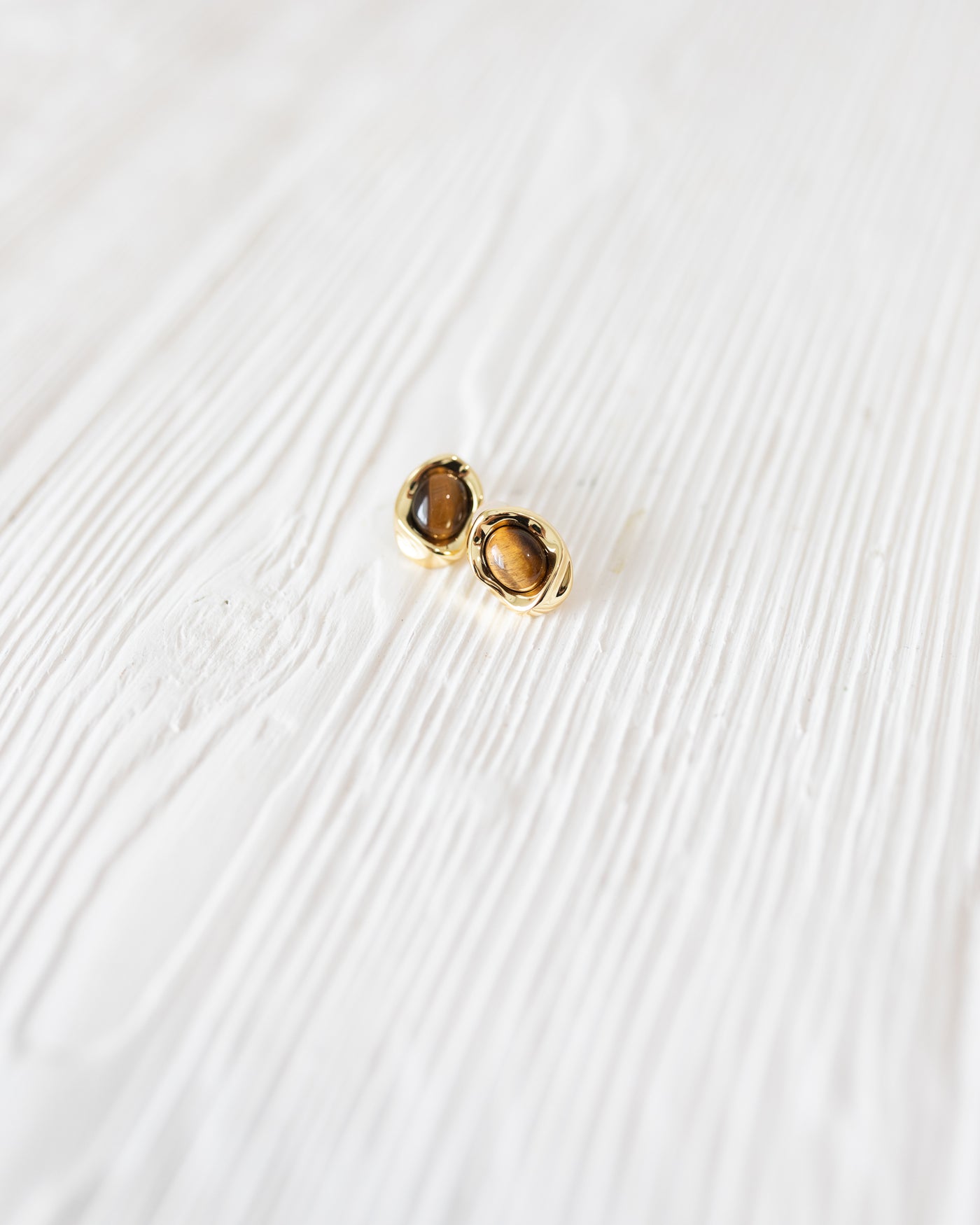 Gold Tiger Eye Studs