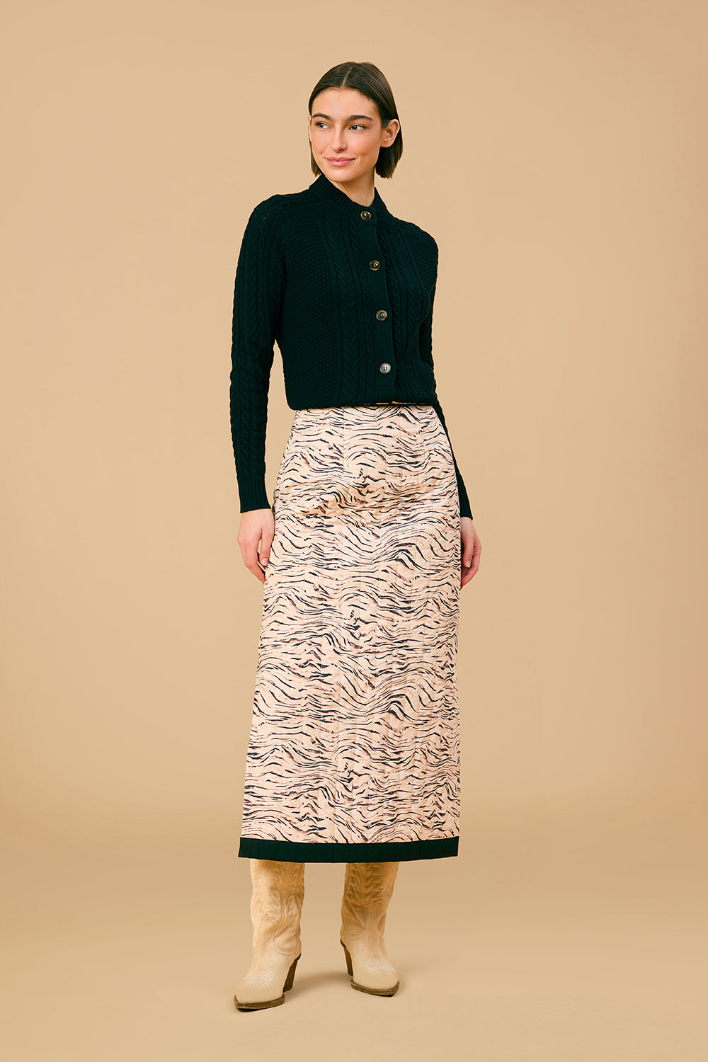 Hila Quilted Maxi Skirt in Animal