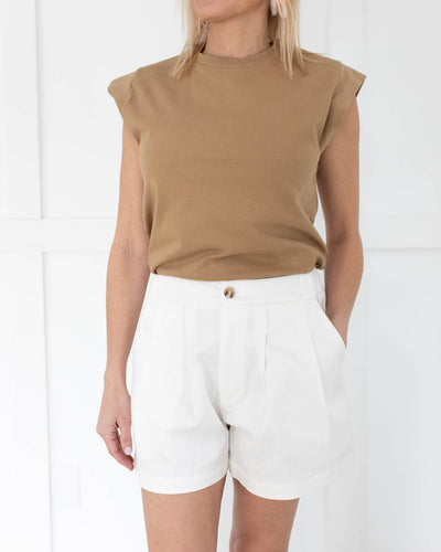 Pleated Shorts in White